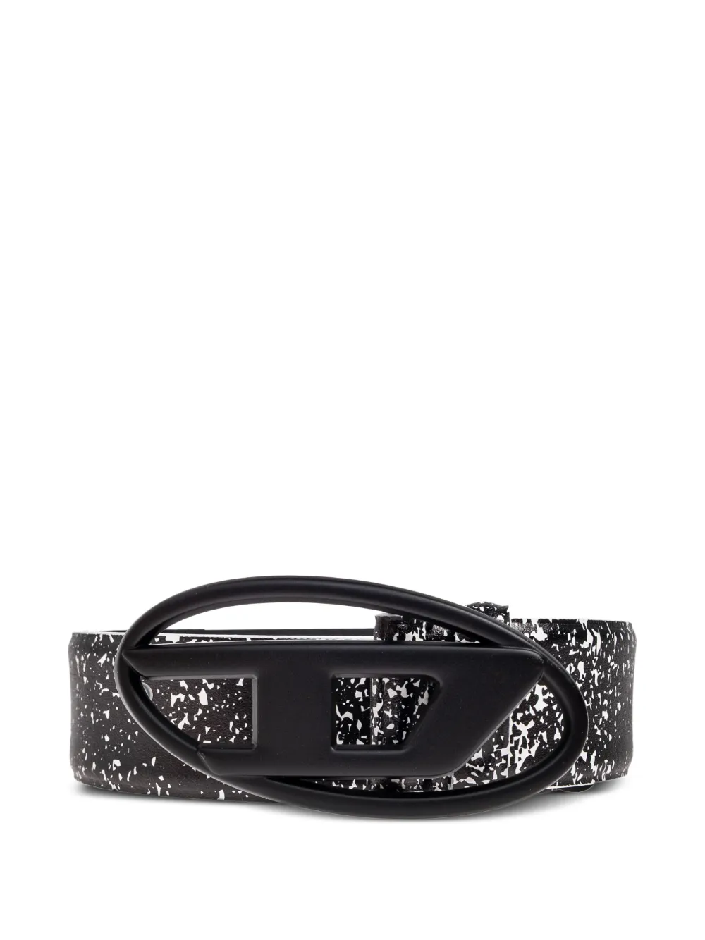 Кожаный ремень с крапинками и овальной пряжкой с логотипом Diesel, черный
Кожаный ремень с крапинками и овальной пряжкой с логотипом Diesel, черный