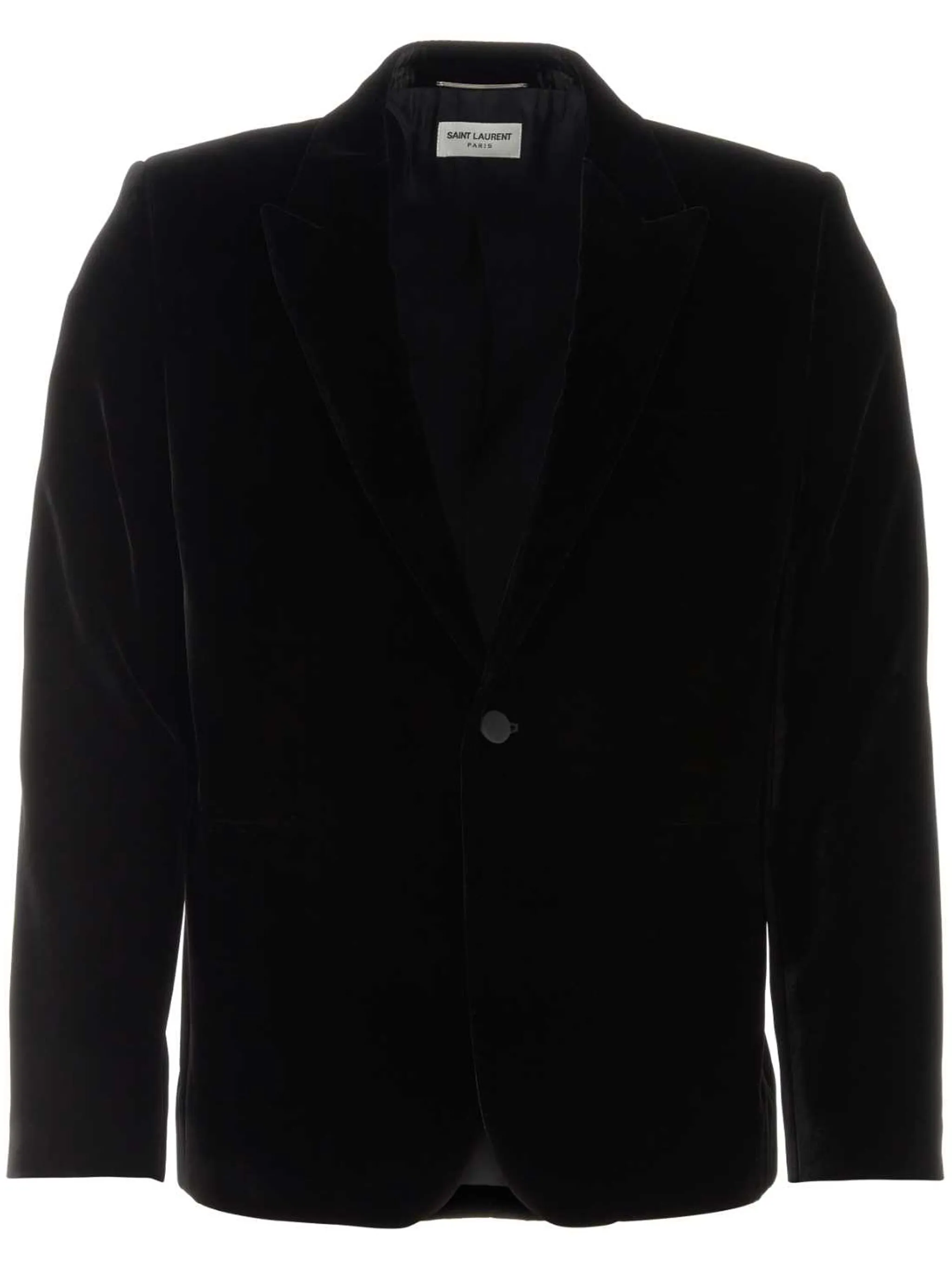Бархатный пиджак-смокинг Saint Laurent, черный
Бархатный пиджак-смокинг Saint Laurent, черный