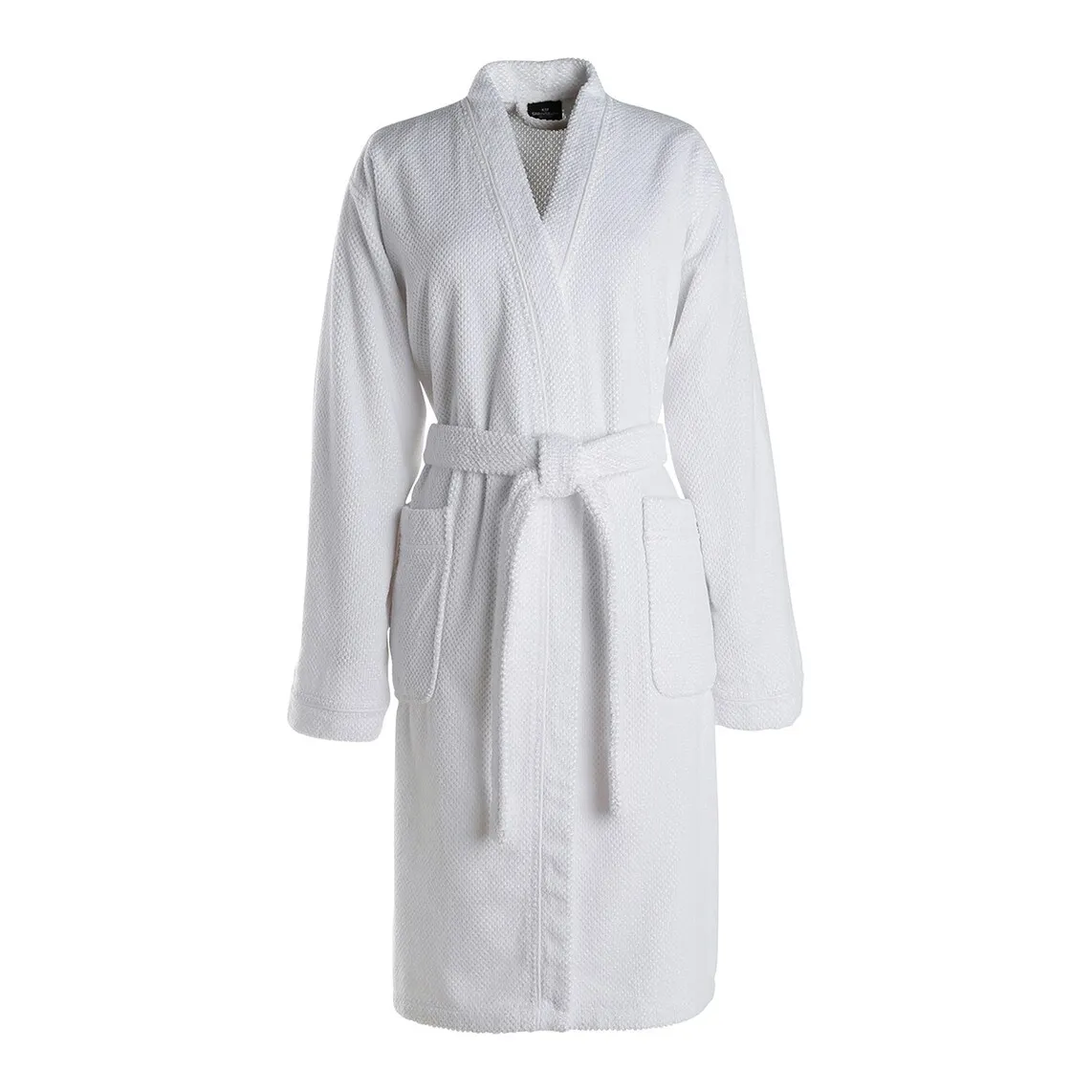 Халат-кимоно унисекс с вафельным узором Graccioza и пчелами, белый 
Халат-кимоно унисекс с вафельным узором Graccioza и пчелами, белый