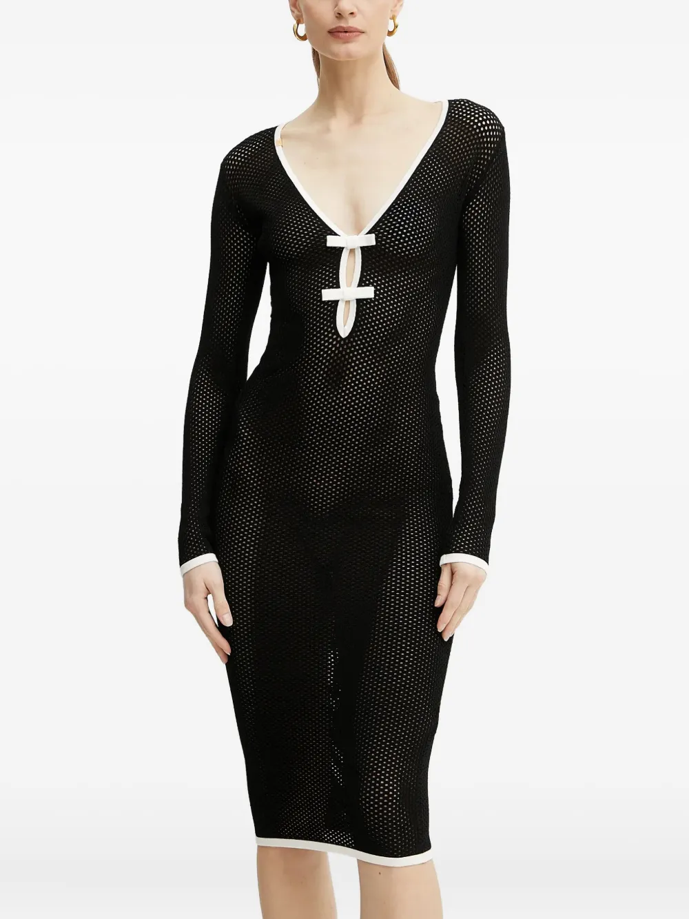 Платье миди с сетчатыми вставками Elisabetta Franchi, черный
Платье миди с сетчатыми вставками Elisabetta Franchi, черный