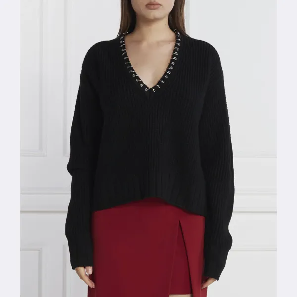 Шерстяной свитер свободного кроя Patrizia Pepe, черный
Шерстяной свитер свободного кроя Patrizia Pepe, черный