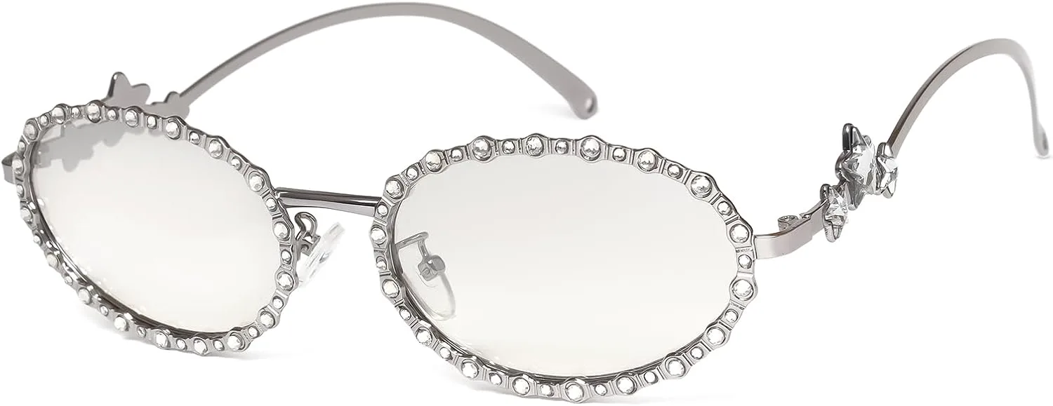 Женские солнцезащитные очки KENBO Petite со стразами в стиле 90-х, блестящие, в стиле хиппи-диско, модные, для маленького лица, Oval Silver Frame - Clear Lens
Женские солнцезащитные очки KENBO Petite со стразами в стиле 90-х, блестящие, в стиле хиппи-диско, модные, для маленького лица, Oval Silver Frame - Clear Lens