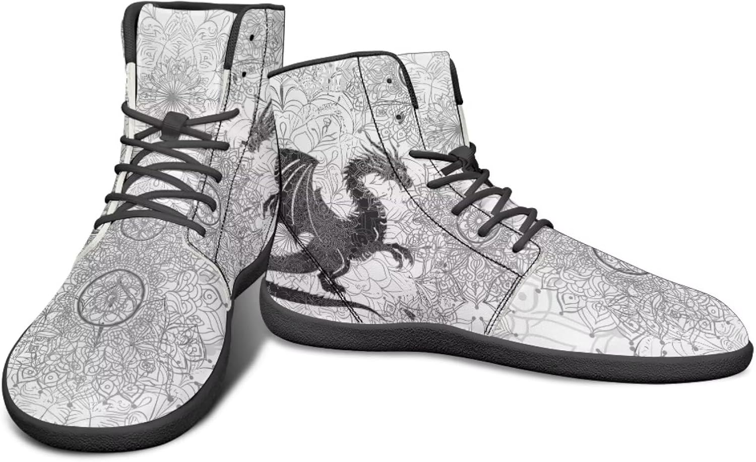 Высокие кроссовки с драконовым узором, черно-белые, мандала, из ПУ, повседневные спортивные обувь для зала, заземленные для мужчин Watdotory
Высокие кроссовки с драконовым узором, черно-белые, мандала, из ПУ, повседневные спортивные обувь для зала, заземленные для мужчин Watdotory