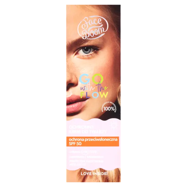 Защитный крем для лица с spf50, 40 мл Faceboom Go with the flow 
Защитный крем для лица с spf50, 40 мл Faceboom Go with the flow