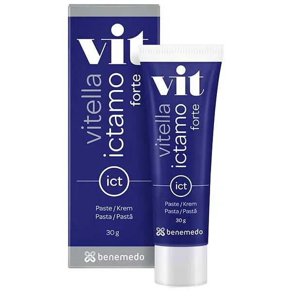 Vitella Ictamo Forte, крем для сложных поражений кожи, 30 г
Vitella Ictamo Forte, крем для сложных поражений кожи, 30 г