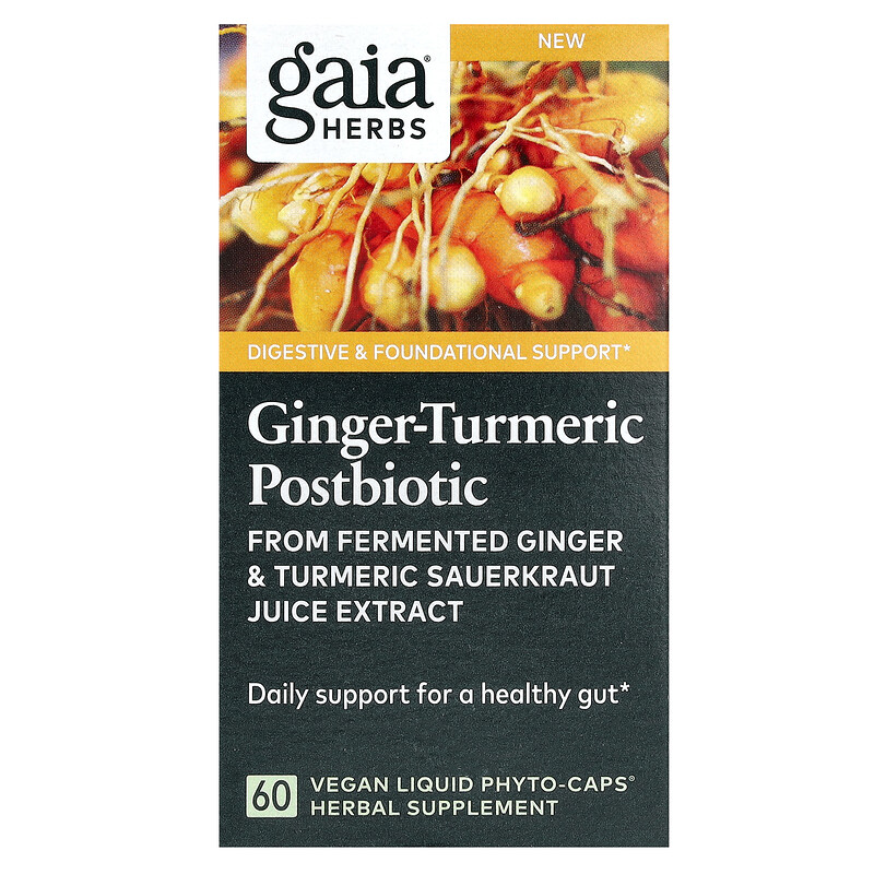 Gaia Herbs, Имбирь-куркума, постбиотик, 1,2 г, 60 веганских жидких фитокапсул (0,6 г на капсулу)
Gaia Herbs, Имбирь-куркума, постбиотик, 1,2 г, 60 веганских жидких фитокапсул (0,6 г на капсулу)