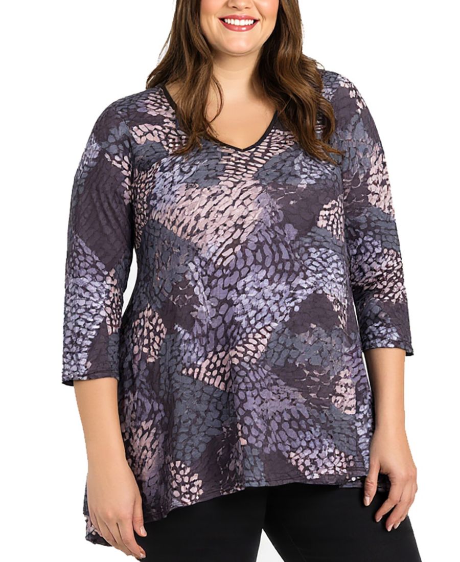 Туника большого размера с абстрактным принтом и V-образным вырезом, серого цвета 24seven Comfort Apparel, Brown Multi
Туника большого размера с абстрактным принтом и V-образным вырезом, серого цвета 24seven Comfort Apparel, Brown Multi