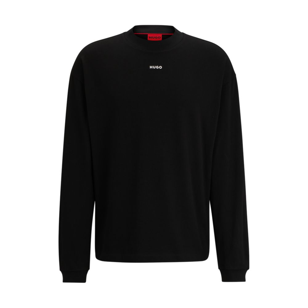 Футболка свободного кроя из хлопкового трикотажа с логотипом HUGO, черный
Футболка свободного кроя из хлопкового трикотажа с логотипом HUGO, черный