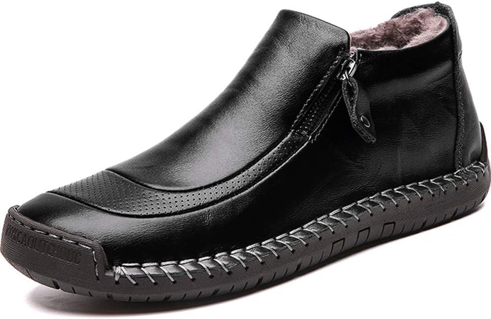 Мужские слипоны JEBU с меховой подкладкой, кожаные, с ручной молнией, противоскользящие, зимние, повседневные, высокие кеды, черный
Мужские слипоны JEBU с меховой подкладкой, кожаные, с ручной молнией, противоскользящие, зимние, повседневные, высокие кеды, черный