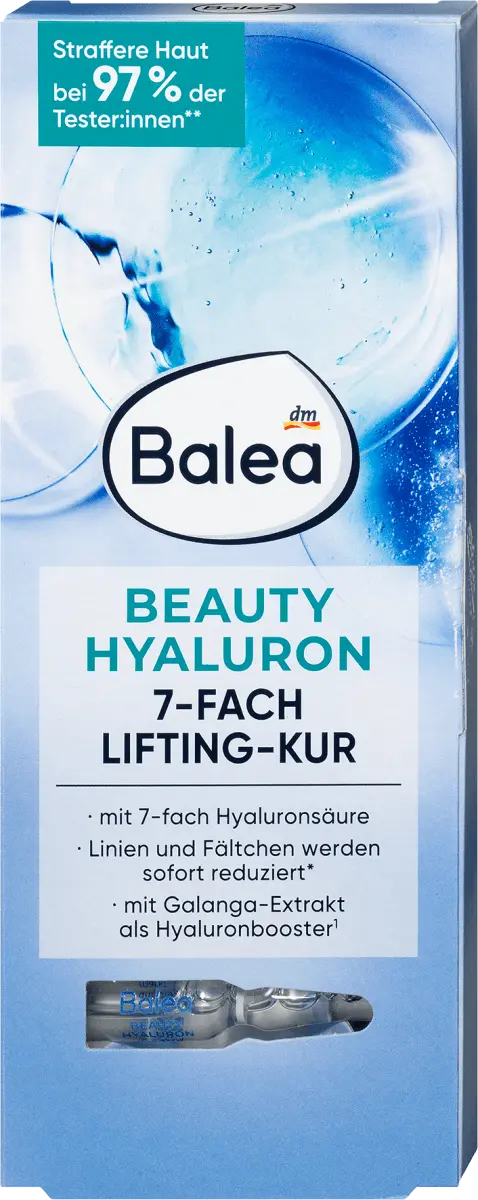 Ампулы Beauty Hyaluronic Lifting Treatment (7х1 мл) 70мл Balea 
Ампулы Beauty Hyaluronic Lifting Treatment (7х1 мл) 70мл Balea
