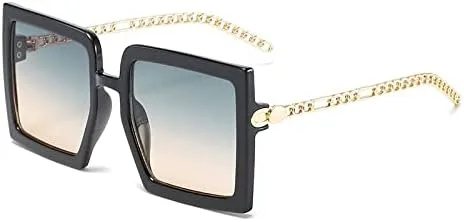 Солнцезащитные очки с цепочкой на дужках для женщин, винтажные, большие, из сплава, с градиентным переходом цвета, женские очки с полой дужкой MTZJH, Black Green
Солнцезащитные очки с цепочкой на дужках для женщин, винтажные, большие, из сплава, с градиентным переходом цвета, женские очки с полой дужкой MTZJH, Black Green