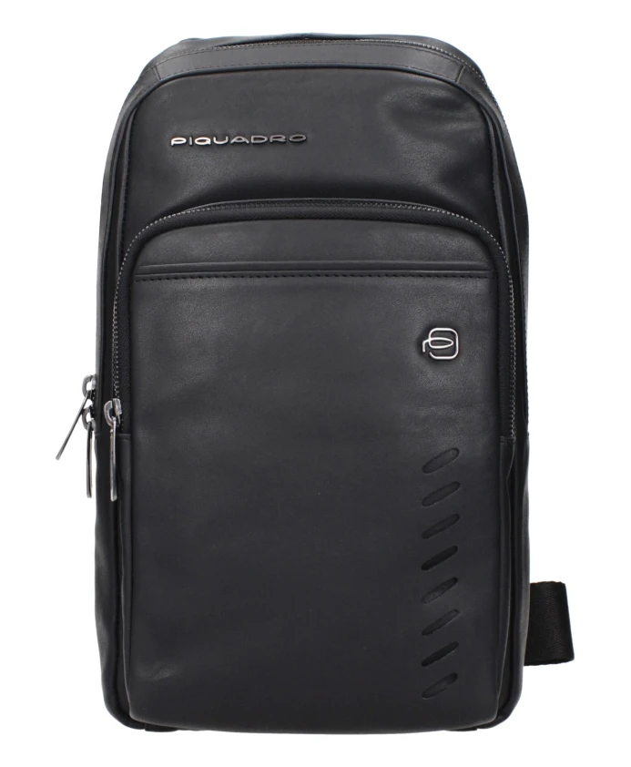 Черная кожаная сумка через плечо с логотипом Piquadro, черный
Черная кожаная сумка через плечо с логотипом Piquadro, черный