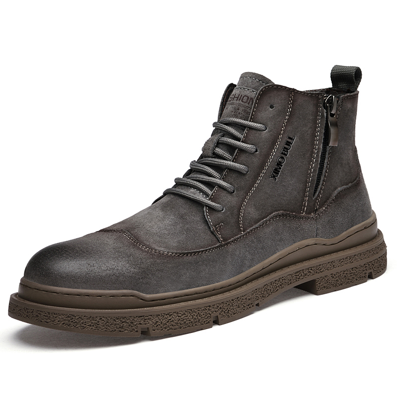 XIMO BULL Серые короткие ботинки мартинс мужские, цвет Gray 
XIMO BULL Серые короткие ботинки мартинс мужские, цвет Gray