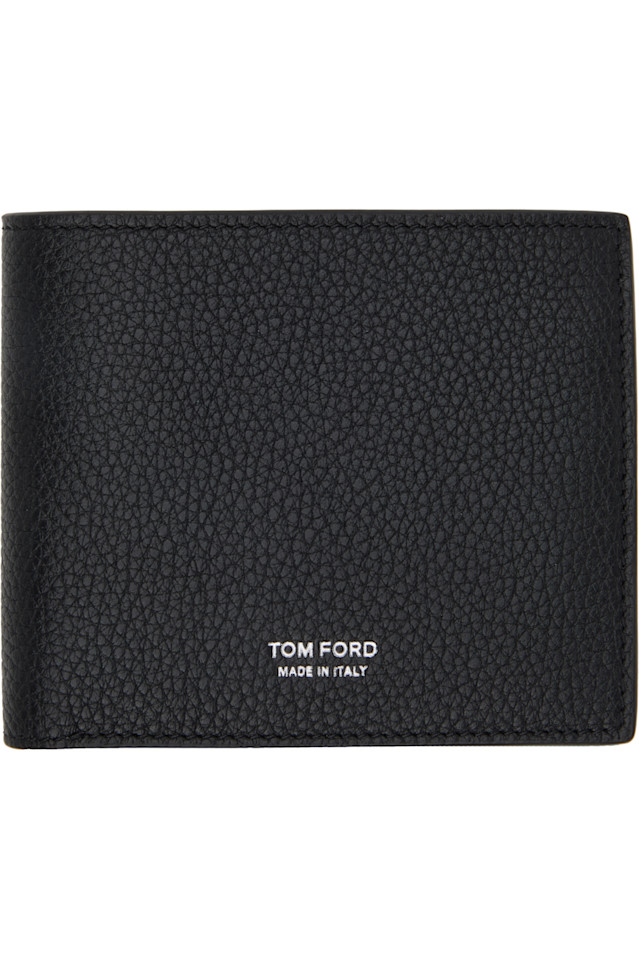 Классический кожаный кошелек-двойник Grain Tom Ford, черный 
Классический кожаный кошелек-двойник Grain Tom Ford, черный