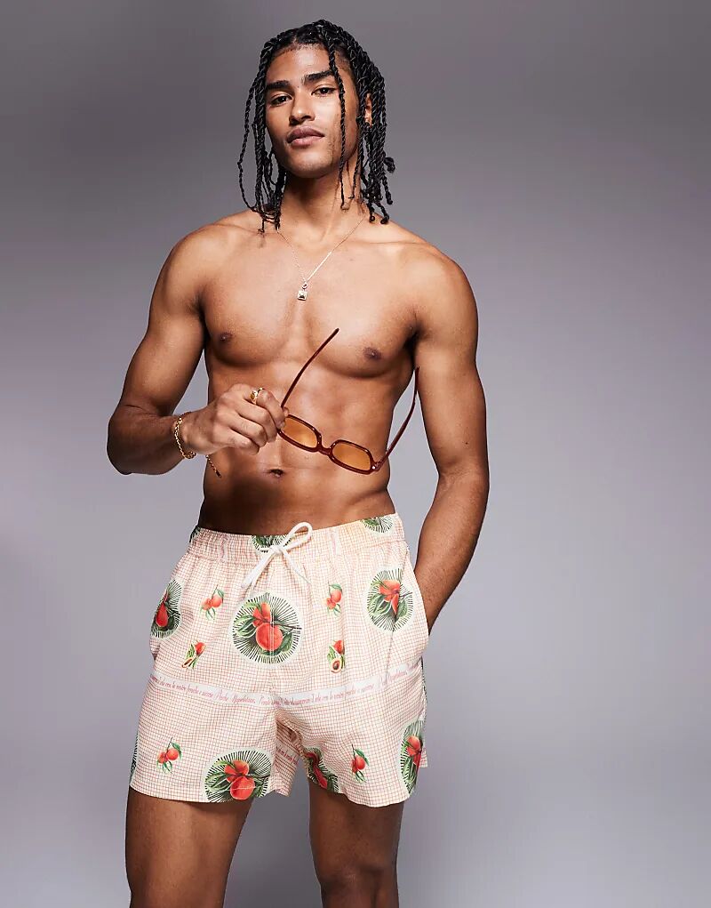 Короткие шорты для плавания ASOS DESIGN с рисунком фруктов в оранжевом цвете
Короткие шорты для плавания ASOS DESIGN с рисунком фруктов в оранжевом цвете