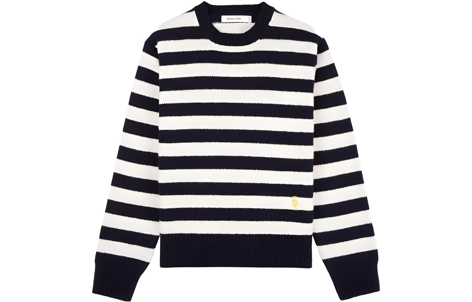 Полосатый шерстяной джемпер SPORTY & RICH, черно-белые полосы
Полосатый шерстяной джемпер SPORTY & RICH, черно-белые полосы