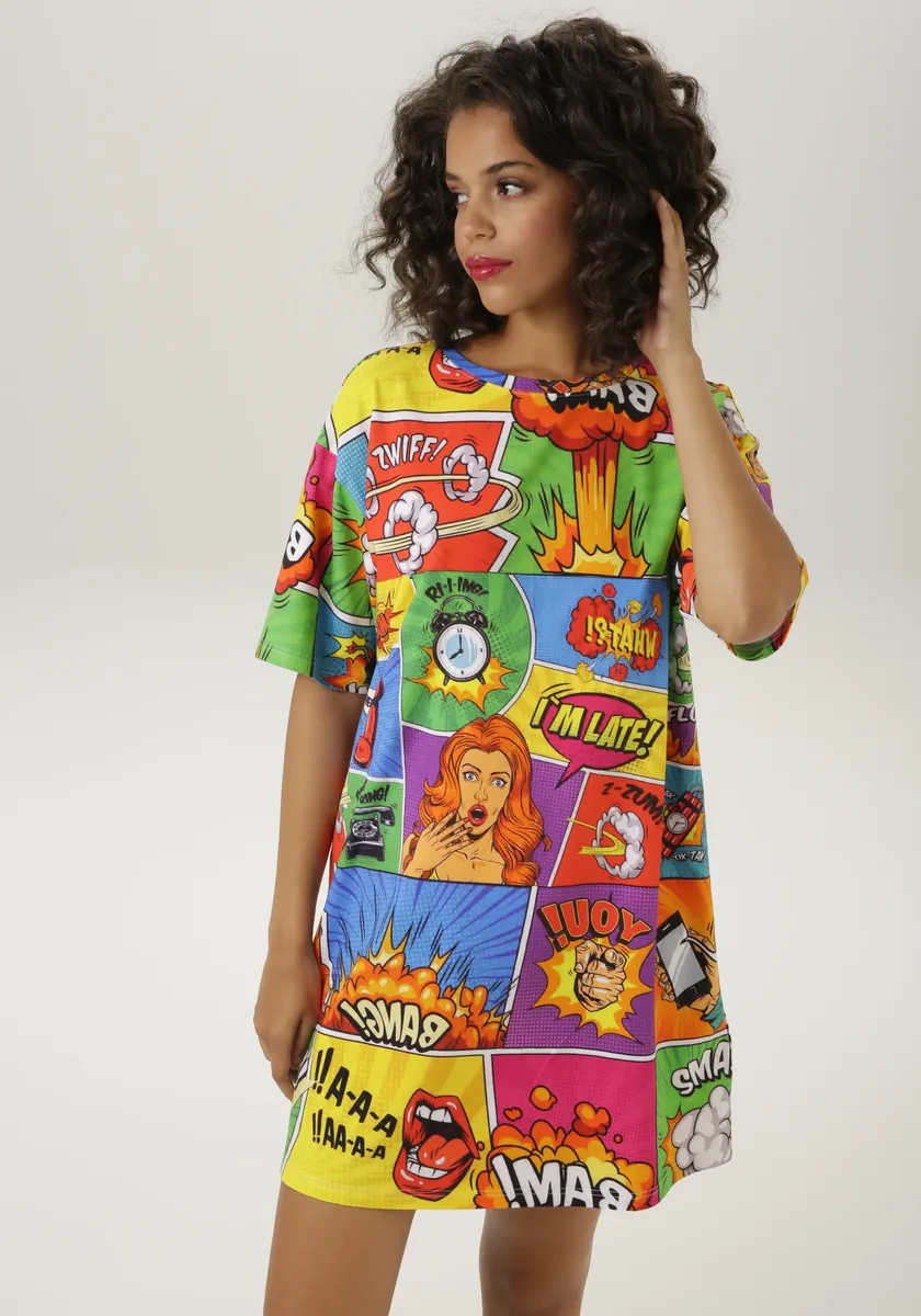 Мини-платье Aniston CASUAL с классными комическими принтами, цвет Grün-Gelb-Pink-Lila-Orange-Blau-Gelb-Weiß-Schwarz-Rot
Мини-платье Aniston CASUAL с классными комическими принтами, цвет Grün-Gelb-Pink-Lila-Orange-Blau-Gelb-Weiß-Schwarz-Rot