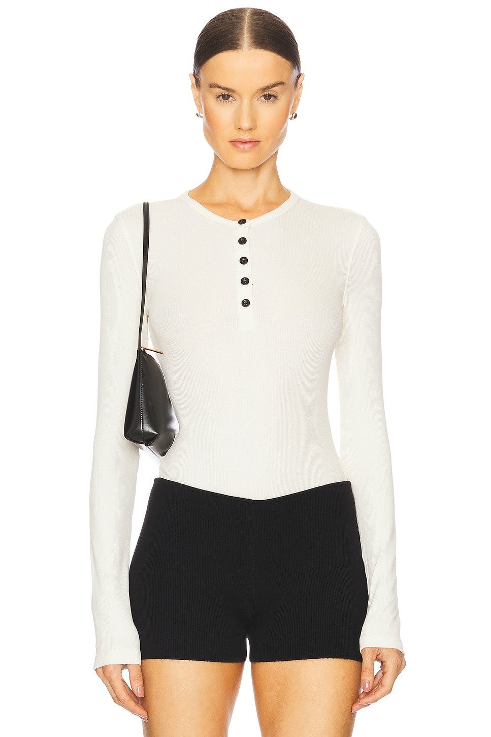 Боди с V-образным вырезом и планкой Henley Weworewhat, ivory 
Боди с V-образным вырезом и планкой Henley Weworewhat, ivory