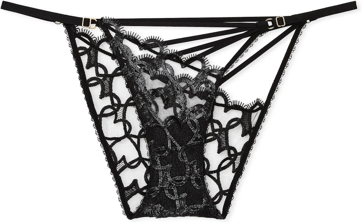 Трусики-бикини Victoria's Secret с вышитыми мерцающими сердечками, регулируемые, черного цвета, новые, Black
Трусики-бикини Victoria's Secret с вышитыми мерцающими сердечками, регулируемые, черного цвета, новые, Black