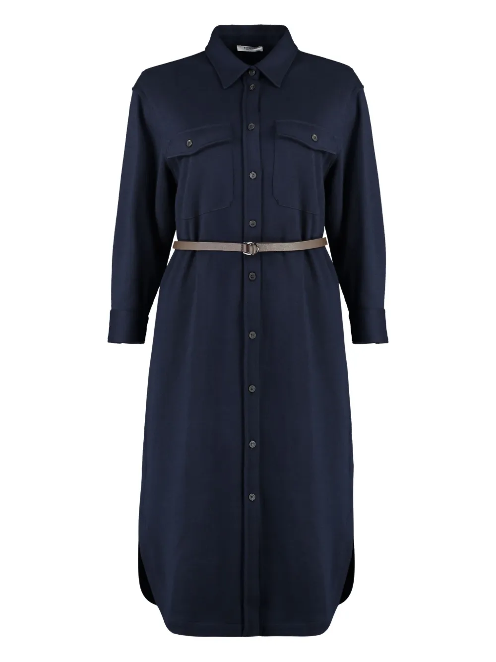 Платье-рубашка миди с поясом Peserico, синий
Платье-рубашка миди с поясом Peserico, синий