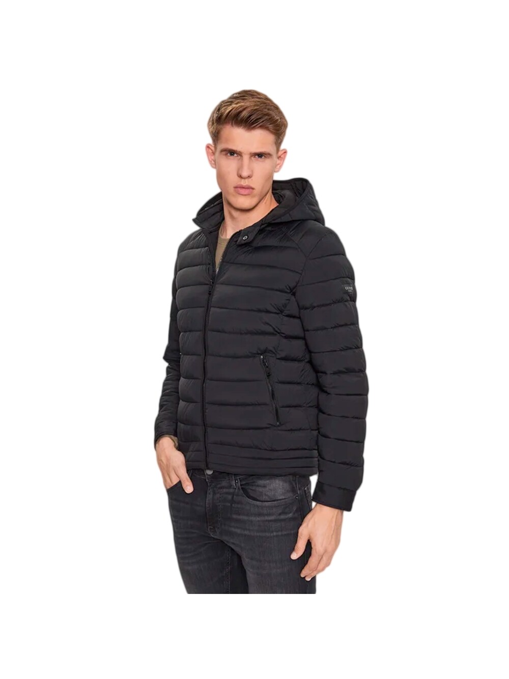 Классический пуховик Guess, черный 
Классический пуховик Guess, черный