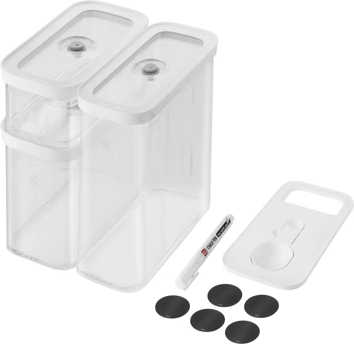 Вакуумные контейнеры Zwilling "CUBE Set M", (набор, 5 шт.), модульные, штабелируемые ящики для хранения 46х25,5х49 см, цвет Transparent-weiß
Вакуумные контейнеры Zwilling "CUBE Set M", (набор, 5 шт.), модульные, штабелируемые ящики для хранения 46х25,5х49 см, цвет Transparent-weiß
