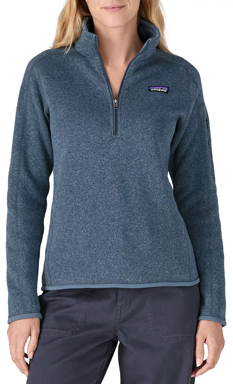 Женский свитер Patagonia Better, пуловер на молнии 1/4, цвет Utility Blue
Женский свитер Patagonia Better, пуловер на молнии 1/4, цвет Utility Blue