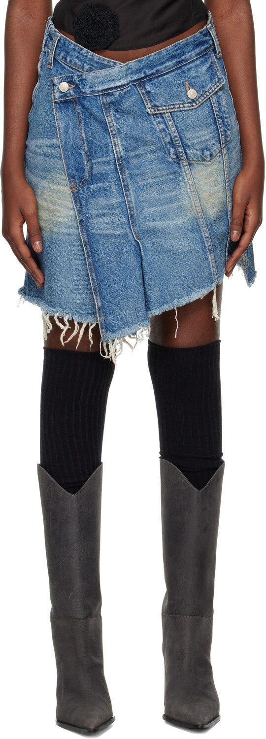 Джинсовая мини-юбка с запахом OPEN YY, синий
Джинсовая мини-юбка с запахом OPEN YY, синий