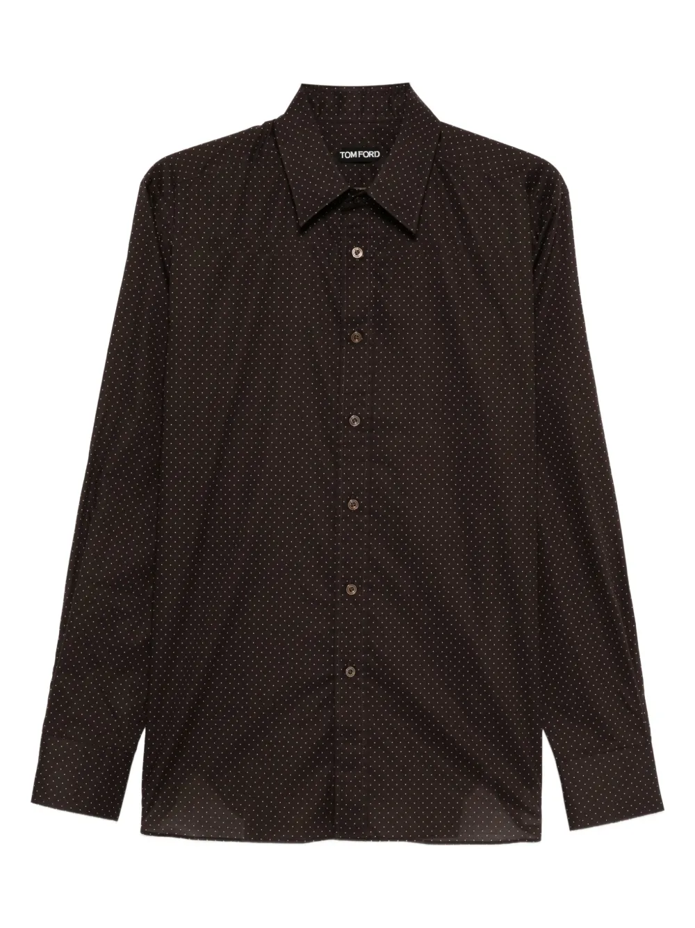 Рубашка в горох TOM FORD, коричневый 
Рубашка в горох TOM FORD, коричневый