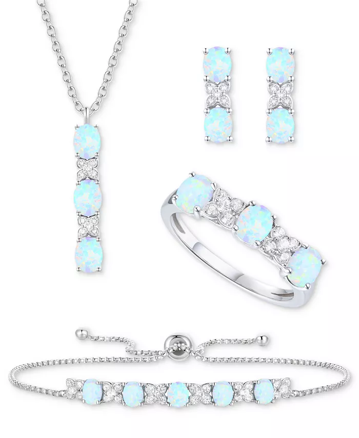 Кольцо, ожерелье с подвеской, браслет и серьги-гвоздики из стерлингового серебра (также с другими драгоценными камнями) с аметистами (4-5/8 карата) и выращенными в лаборатории белыми сапфирами (3/4 карата) Macy's, синий
Кольцо, ожерелье с подвеской, браслет и серьги-гвоздики из стерлингового серебра (также с другими драгоценными камнями) с аметистами (4-5/8 карата) и выращенными в лаборатории белыми сапфирами (3/4 карата) Macy's, синий