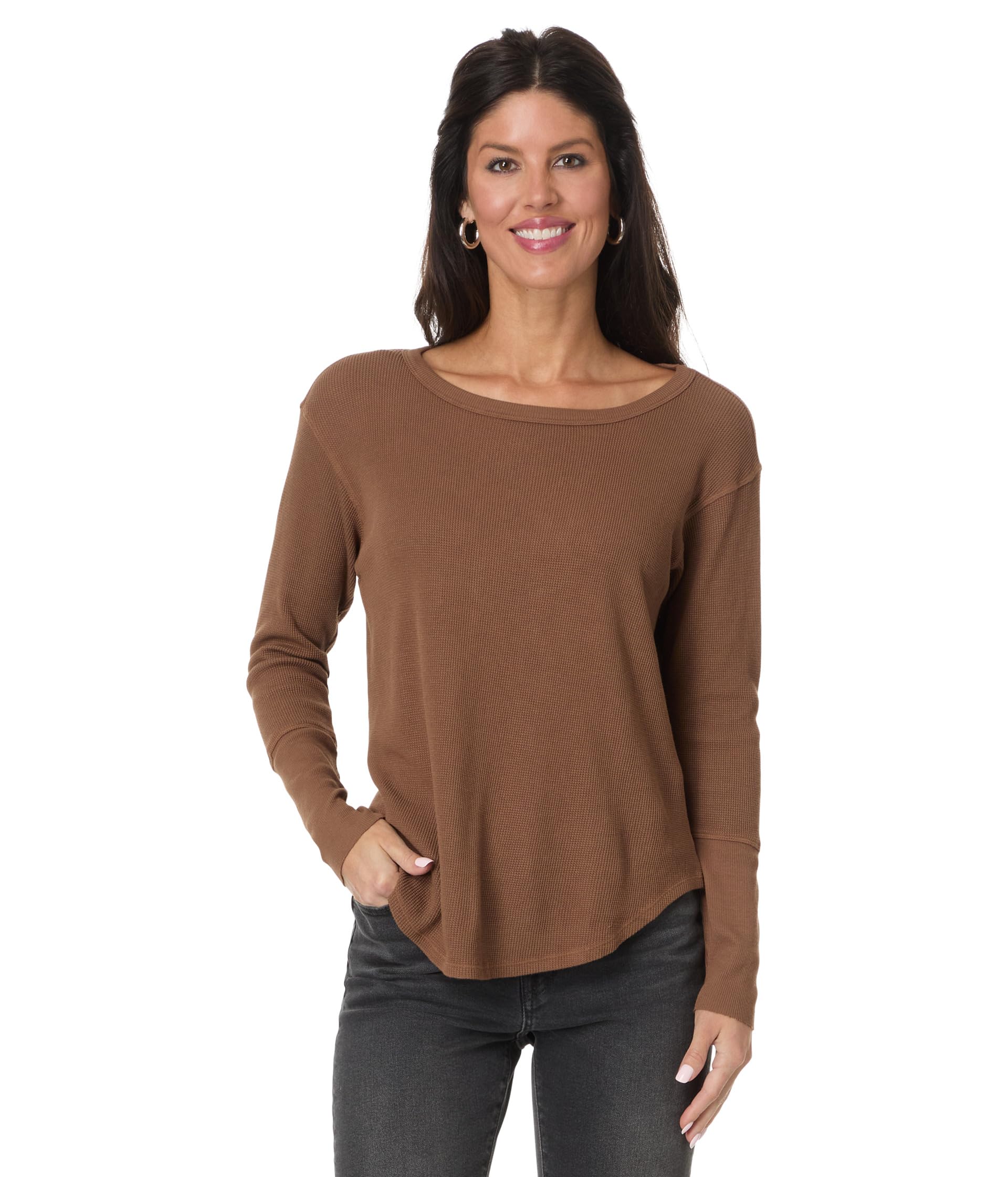 Топ Mod-o-doc Long Sleeve Oversize Top With Rib Cuffs, Maplewood
Топ Mod-o-doc Long Sleeve Oversize Top With Rib Cuffs, Maplewood