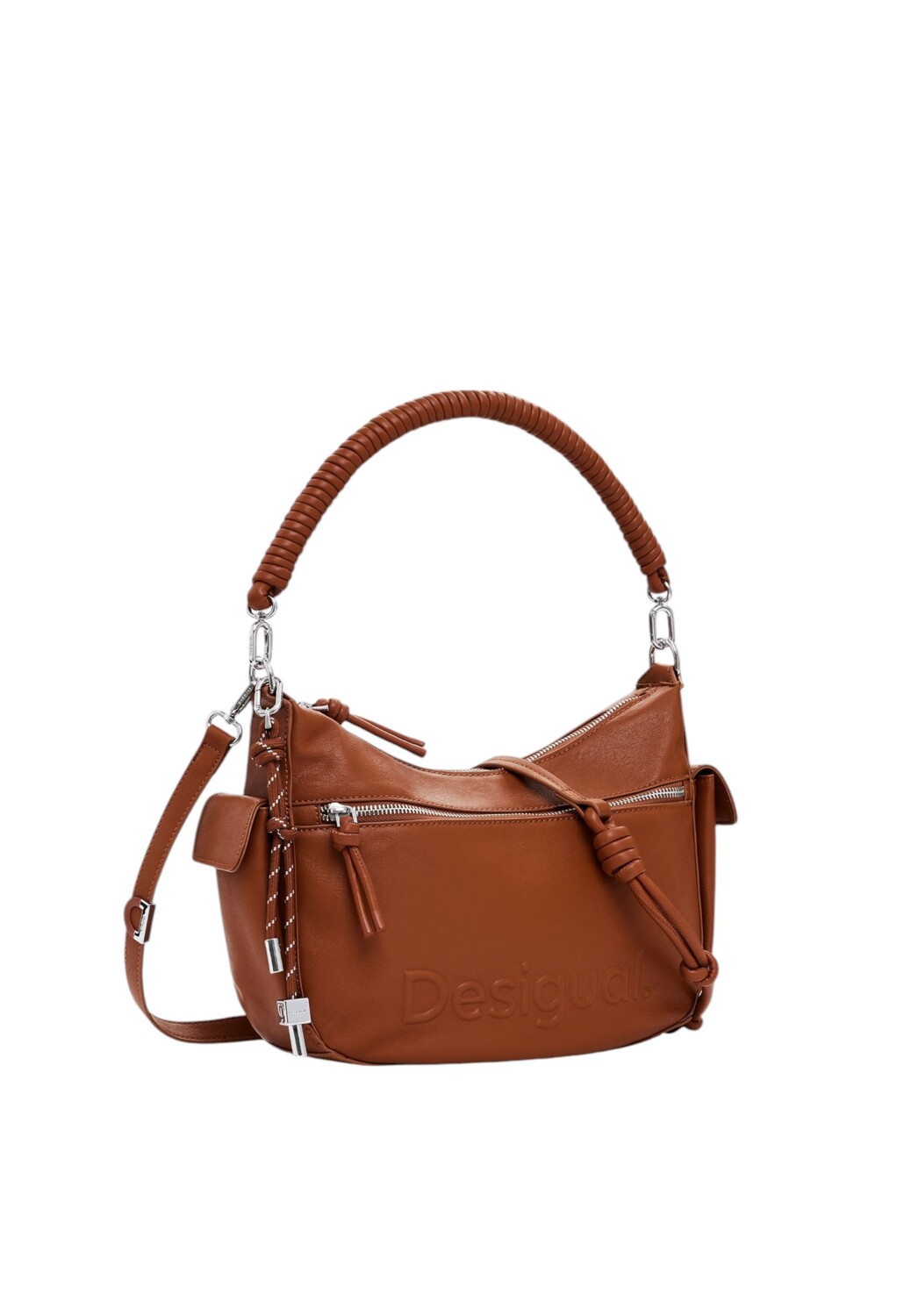 Сумка Desigual хобо с плетеной ручкой, коричневый
Сумка Desigual хобо с плетеной ручкой, коричневый