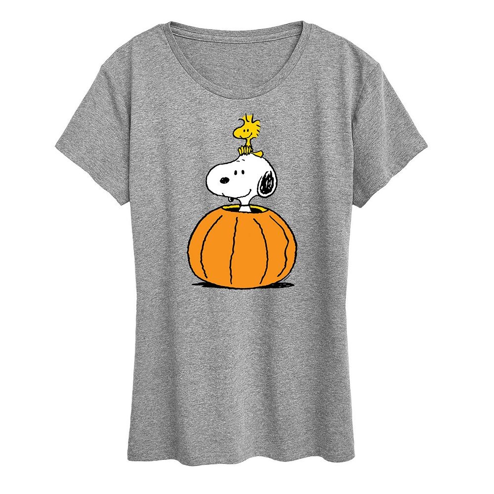 Женская футболка Peanuts Snoopy & Woodstock с рисунком тыквы Licensed Character, цвет Heather Gray
Женская футболка Peanuts Snoopy & Woodstock с рисунком тыквы Licensed Character, цвет Heather Gray