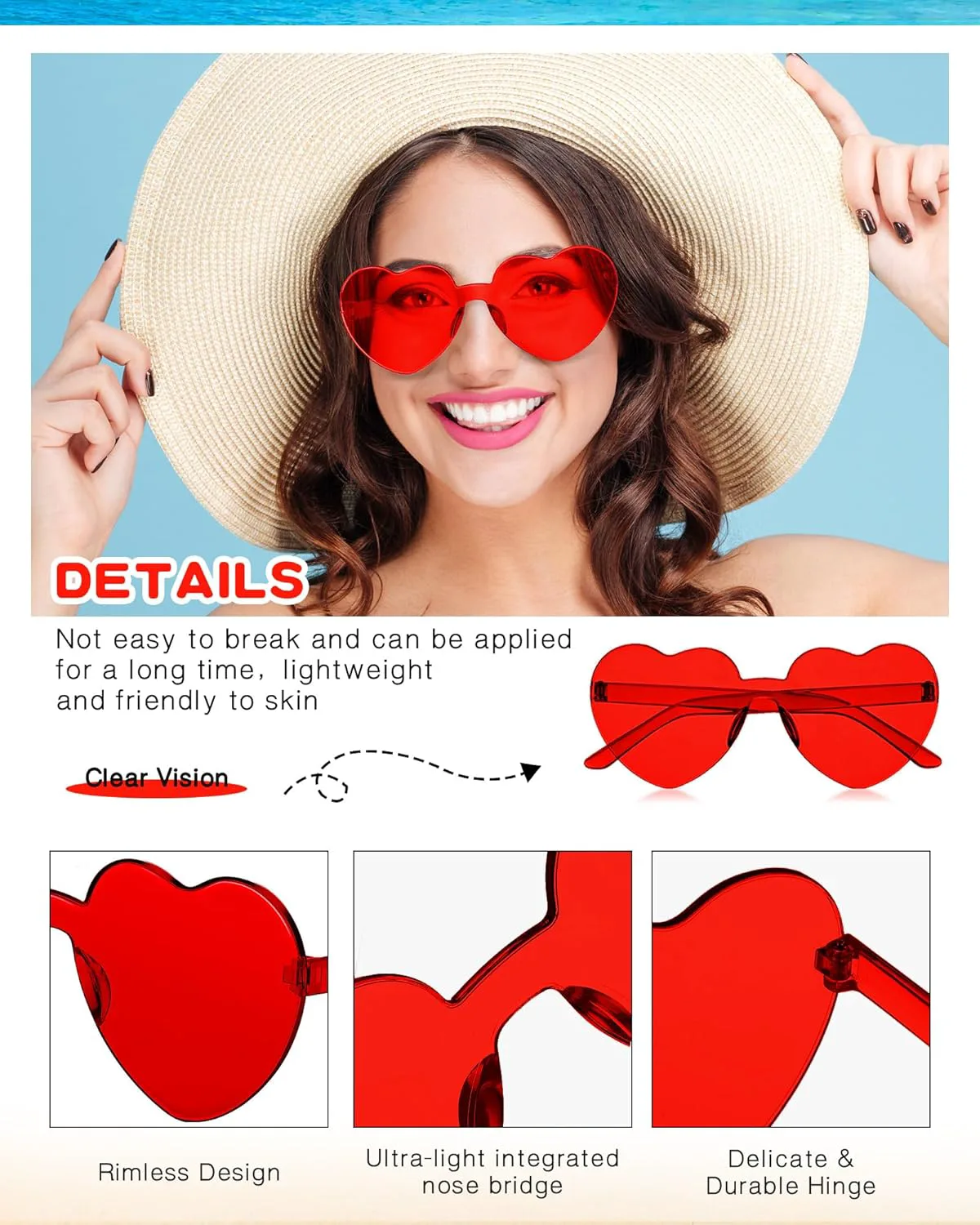 Солнцезащитные очки Colzzy, 30 пар, ко Дню святого Валентина, разноцветные очки в форме сердца, оптом, для женщин, для девичника, романтического вечера, Red
Солнцезащитные очки Colzzy, 30 пар, ко Дню святого Валентина, разноцветные очки в форме сердца, оптом, для женщин, для девичника, романтического вечера, Red