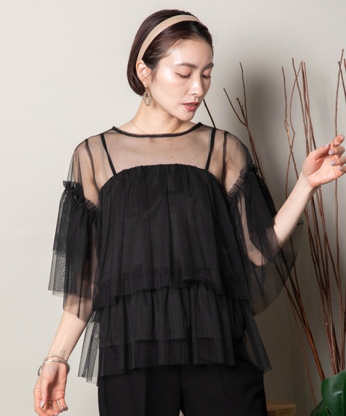 Топ расклешенный с баской из тюля Lodie, черный
Топ расклешенный с баской из тюля Lodie, черный