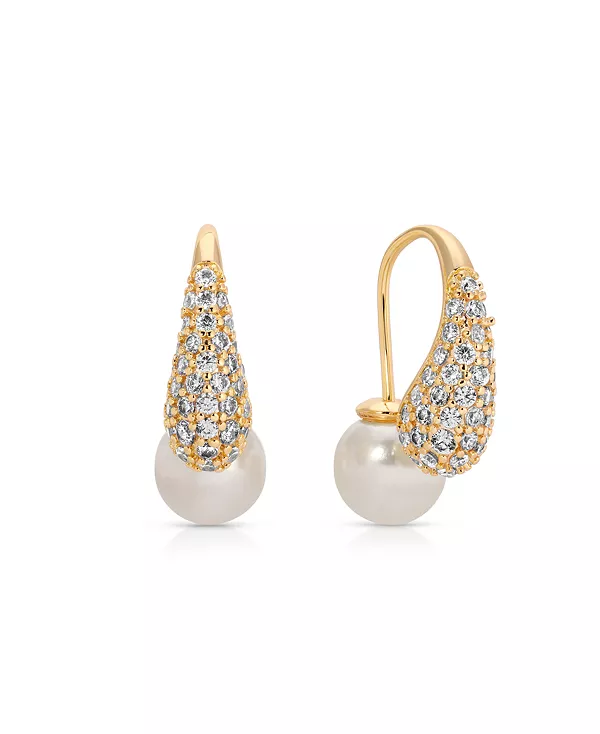 Серьги-Подвески с перламутровыми подвесками и крючковым паве Ettika, gold
Серьги-Подвески с перламутровыми подвесками и крючковым паве Ettika, gold