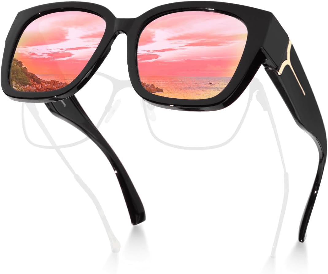 Поляризованные солнцезащитные очки Meeloog для женщин с защитой от УФ-излучения, модные квадратные очки-обтекатели для вождения и езды, P1 Black Frame/Pink Mirrored Lens
Поляризованные солнцезащитные очки Meeloog для женщин с защитой от УФ-излучения, модные квадратные очки-обтекатели для вождения и езды, P1 Black Frame/Pink Mirrored Lens