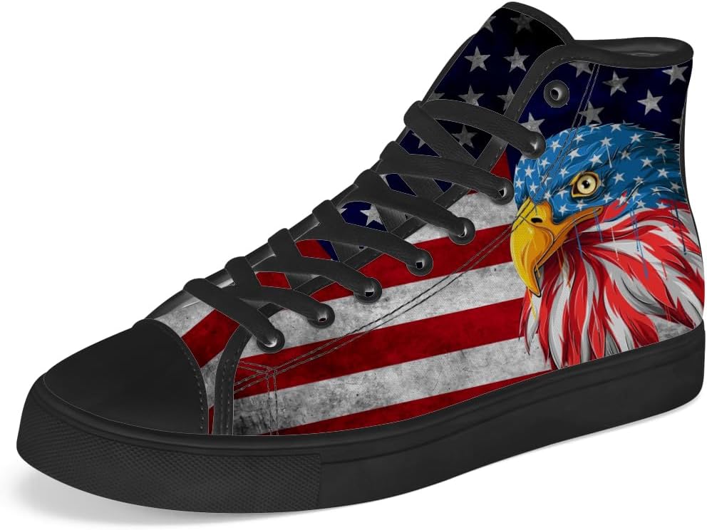 Кроссовки Chebing с американским флагом для мужчин и женщин, красно-бело-синие, высокой посадки, на шнуровке, повседневные, подарок для патриотов
Кроссовки Chebing с американским флагом для мужчин и женщин, красно-бело-синие, высокой посадки, на шнуровке, повседневные, подарок для патриотов