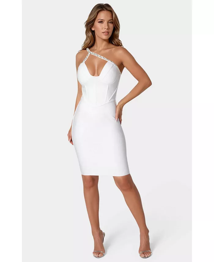 Женское платье-бандаж с корсетом и кристаллами Bebe, белый
Женское платье-бандаж с корсетом и кристаллами Bebe, белый