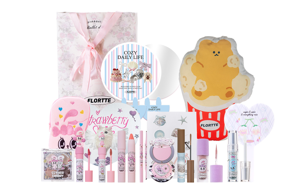FLORTTE BUNNY Sky Born Pink Eye Catching Bunny набор для макияжа Natural Complexion, набор из 17 предметов
FLORTTE BUNNY Sky Born Pink Eye Catching Bunny набор для макияжа Natural Complexion, набор из 17 предметов
