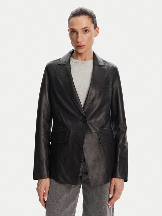 Облегающая кожаная куртка Caprice Serge Pariente, черный 
Облегающая кожаная куртка Caprice Serge Pariente, черный