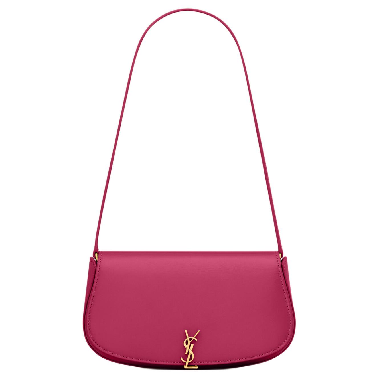 SAINT LAURENT Миниатюрная женская сумка через плечо из коровьей кожи малинового цвета 
SAINT LAURENT Миниатюрная женская сумка через плечо из коровьей кожи малинового цвета