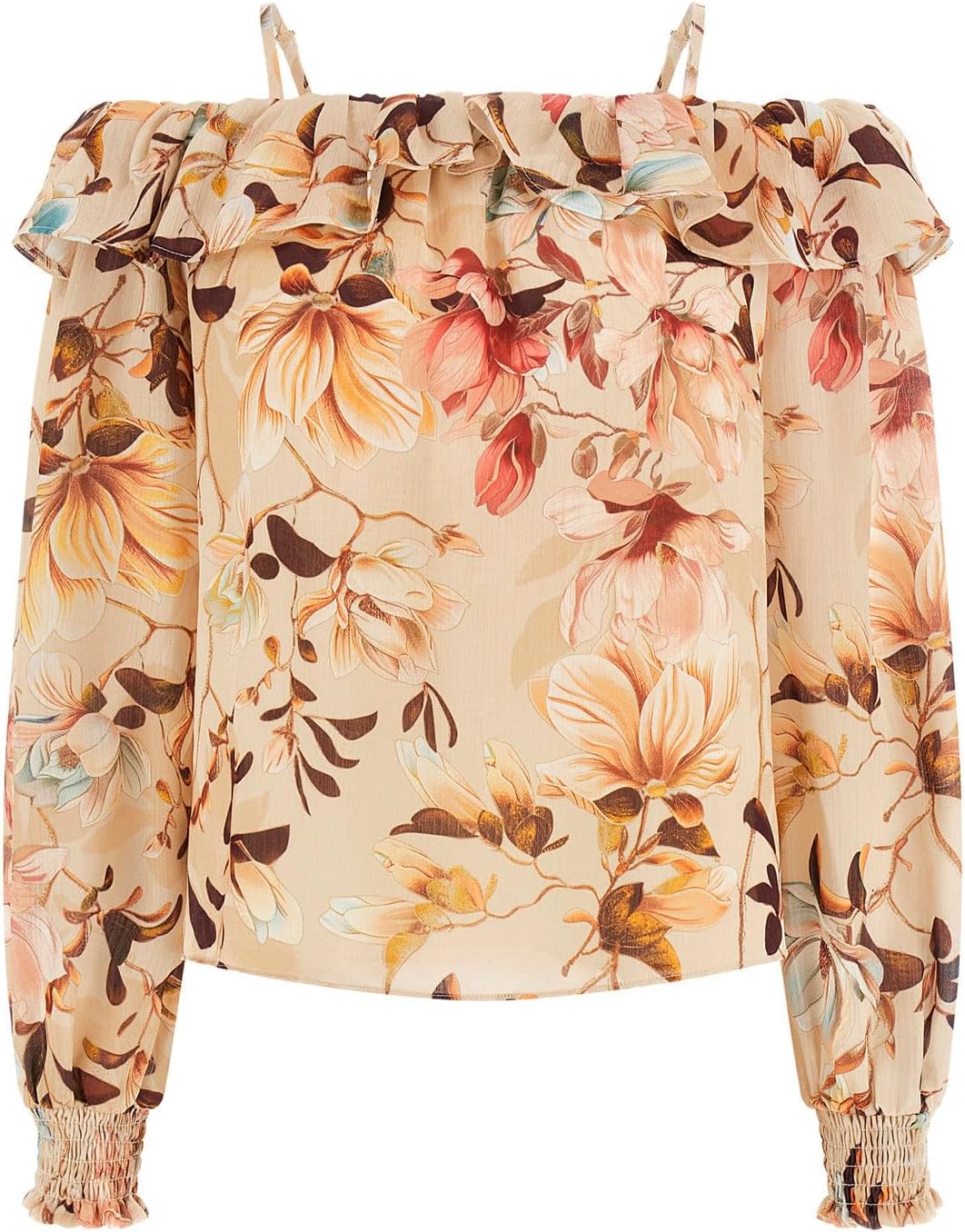 Женский топ с открытыми плечами Lucy Jacquard от GUESS, Natural Magnolia Print
Женский топ с открытыми плечами Lucy Jacquard от GUESS, Natural Magnolia Print