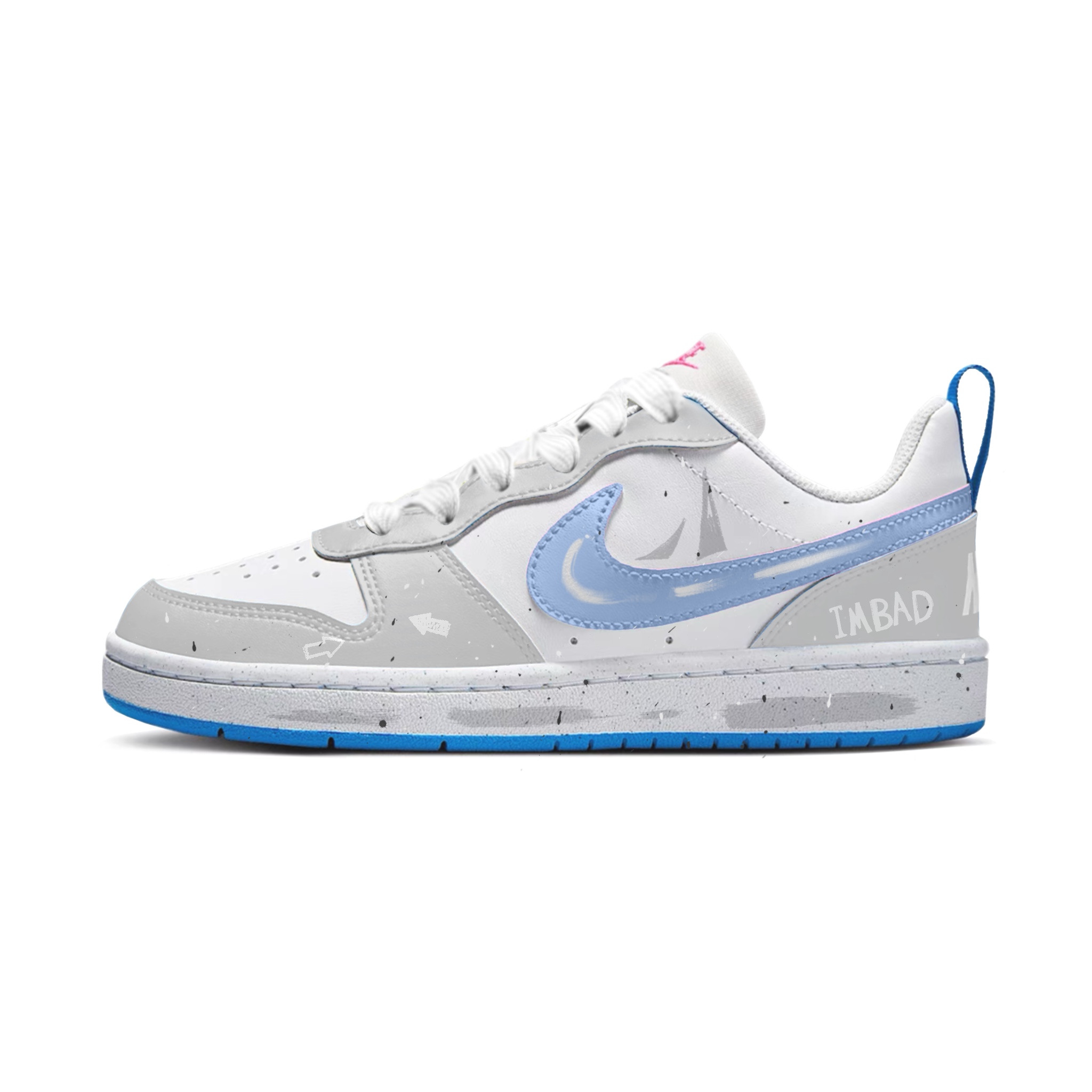 Nike Court Borough Synthetic Leather Slip Resistant Abrasion Resistant Low top Kids' Skateboarding Shoes Gray Blue
Nike Court Borough Synthetic Leather Slip Resistant Abrasion Resistant Low top Kids' Skateboarding Shoes Gray Blue