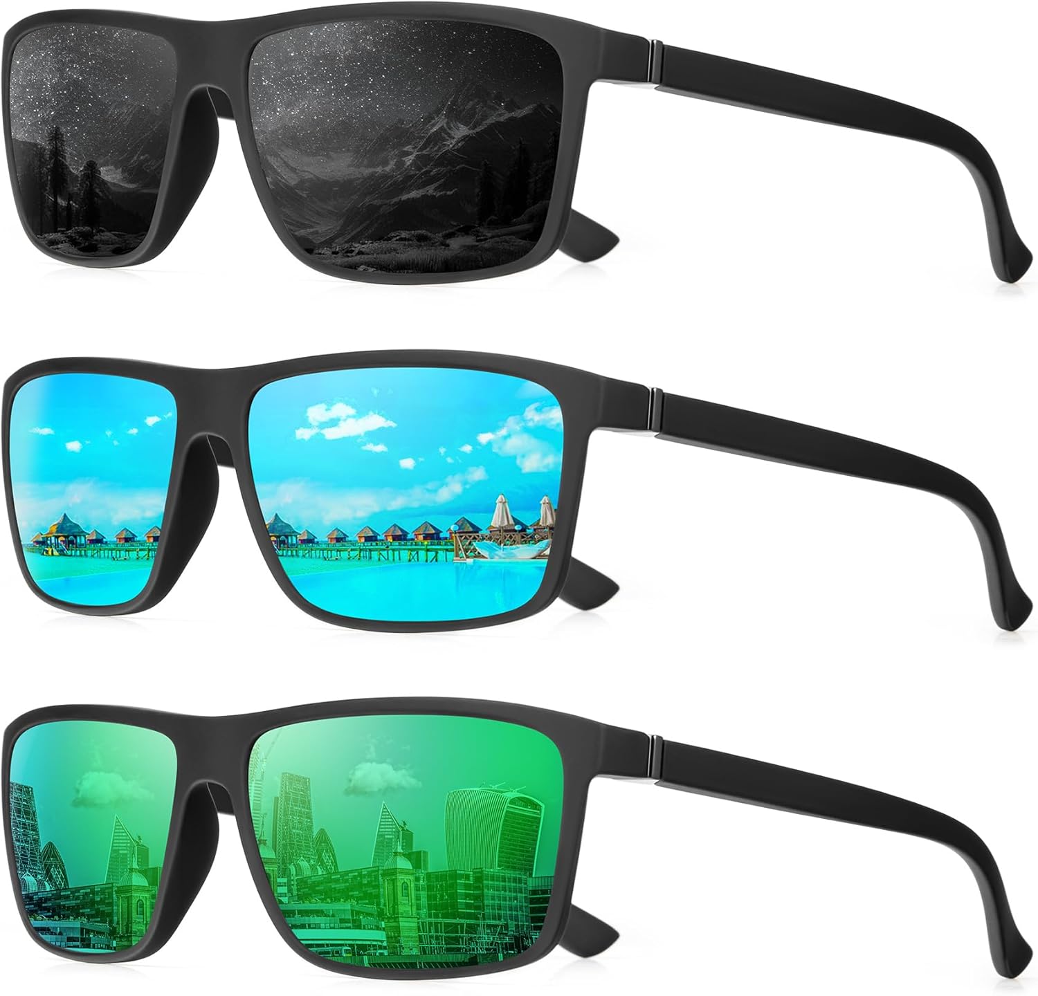 Поляризованные солнцезащитные очки для мужчин, прямоугольная оправа, мужские поляризованные спортивные солнцезащитные очки с защитой UV400 QALLY, Black/Light Blue/Green
Поляризованные солнцезащитные очки для мужчин, прямоугольная оправа, мужские поляризованные спортивные солнцезащитные очки с защитой UV400 QALLY, Black/Light Blue/Green