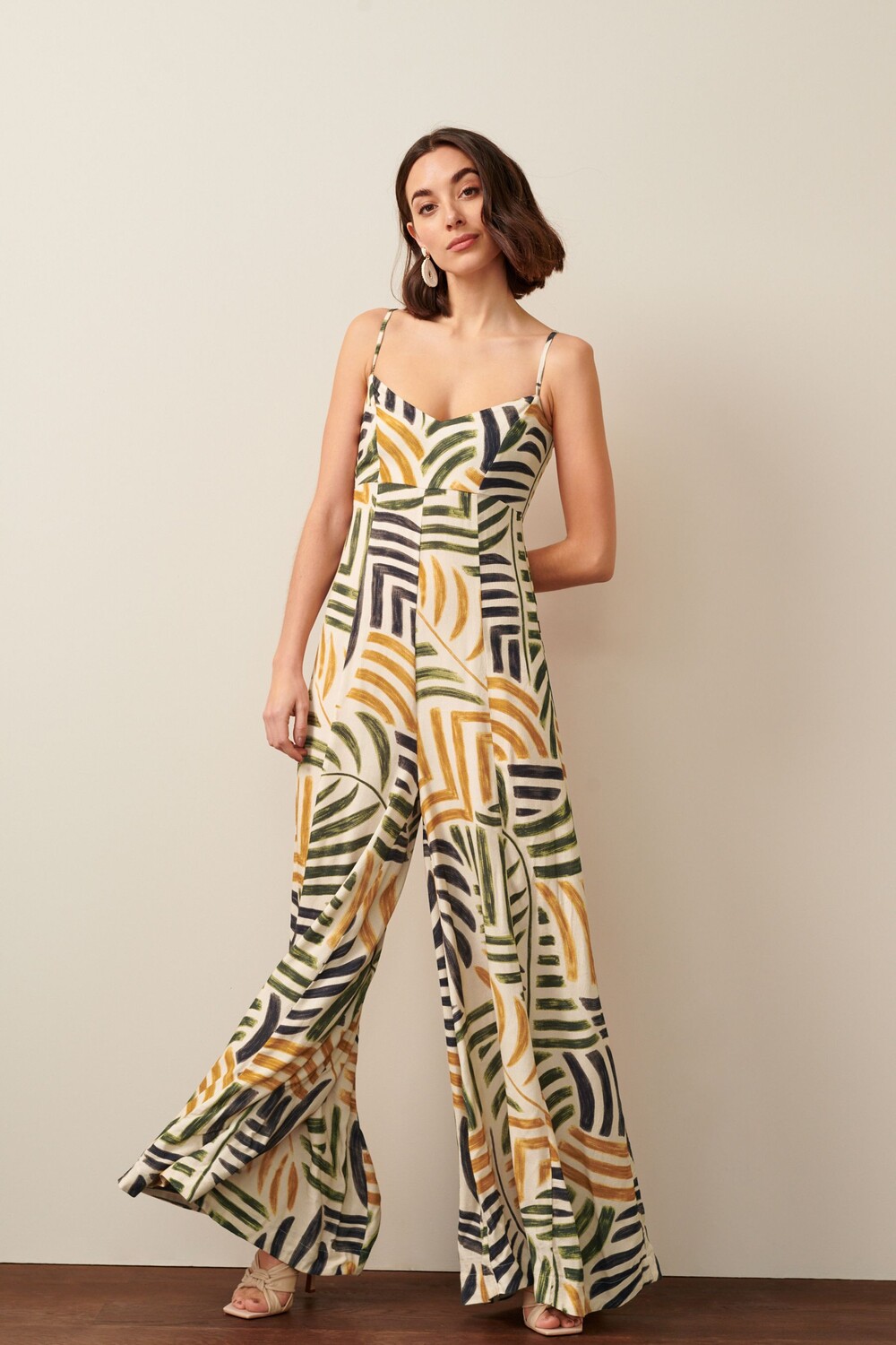 Комбинезон без рукавов с широкими штанинами и бретелями Next, зеленый 
Комбинезон без рукавов с широкими штанинами и бретелями Next, зеленый