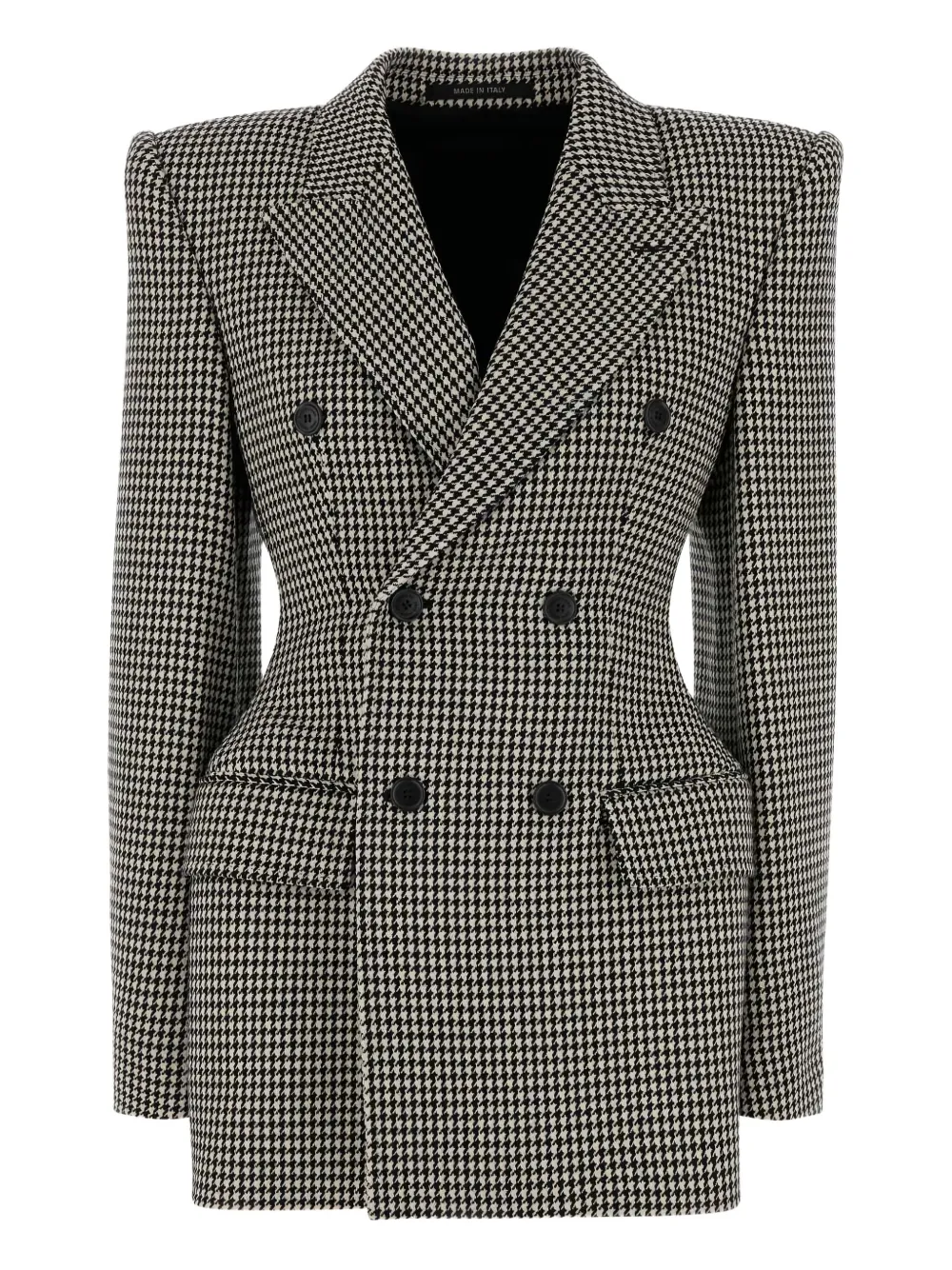 Двубортный блейзер Hourglass в ломаную клетку BALENCIAGA, черный
Двубортный блейзер Hourglass в ломаную клетку BALENCIAGA, черный