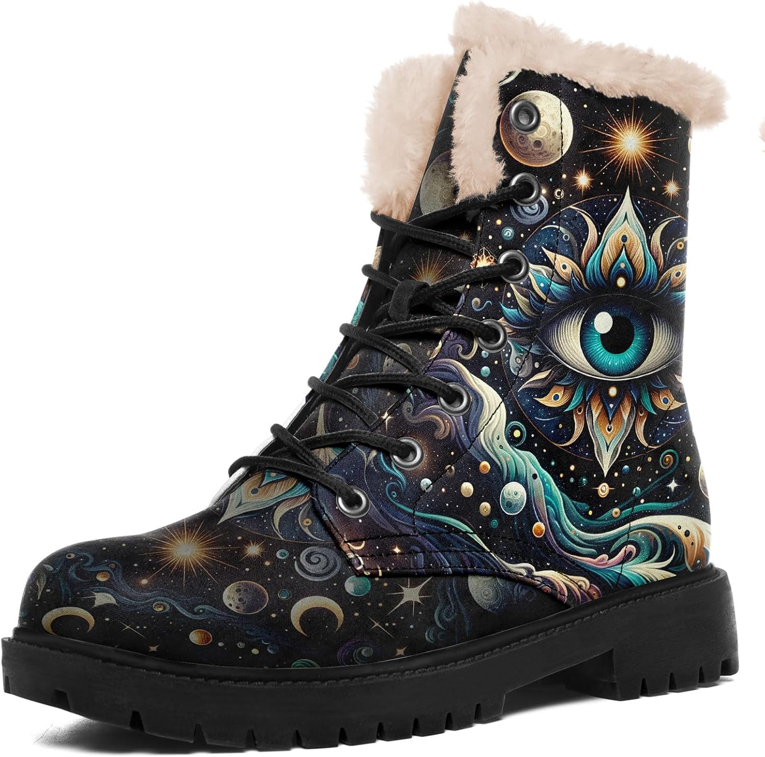 Художественные зимние ботинки для женщин с узорами мандалы Солнце, Луна, Пчела, шнурованные уютные зимние ботинки с искусственным мехом Awsole, синий
Художественные зимние ботинки для женщин с узорами мандалы Солнце, Луна, Пчела, шнурованные уютные зимние ботинки с искусственным мехом Awsole, синий
