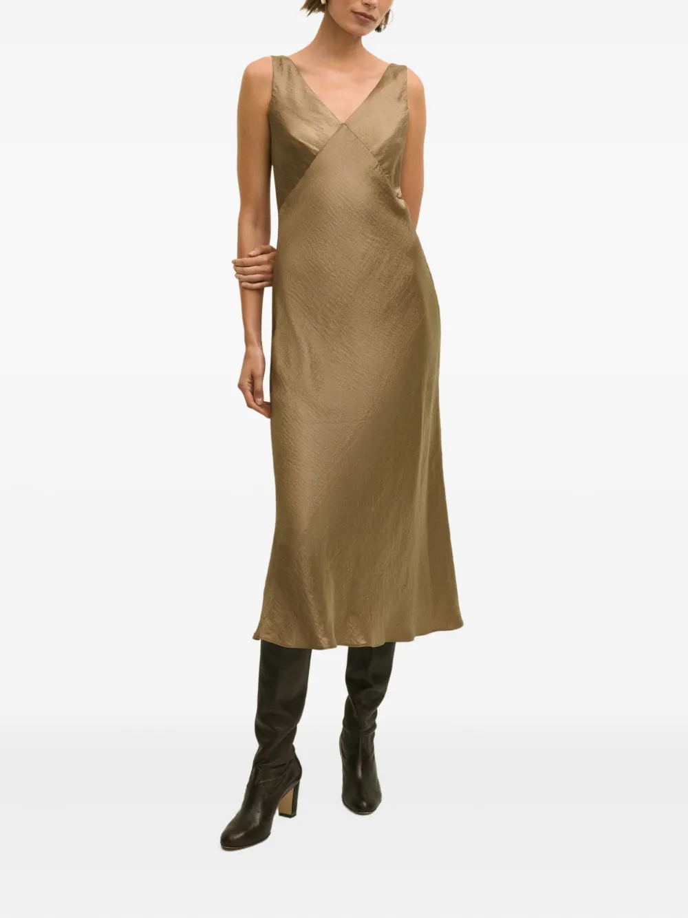 Платье миди с V-образным вырезом Brooks Brothers, светло-коричневый
Платье миди с V-образным вырезом Brooks Brothers, светло-коричневый