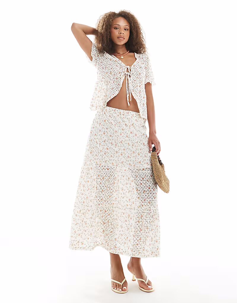 Юбка-бохо с цветочным принтом в кремовом цвете Object
Юбка-бохо с цветочным принтом в кремовом цвете Object